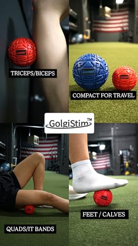 Large Trigger Point Massage Ball - 3.1 Inch Hard Rubber Therapy Ball for Myofascial Massage - Deep Tissue Massager for Myofascial Release and Pressure Point Recovery (Red (Medium)) - color: Red (Medium)