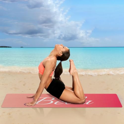 Custom Name Yoga Mat,Personalized Travel Yoga Exercise Mat,Non Slip,Perfect for Kids & Adults,Gradient Color D Series - color: Style 22
