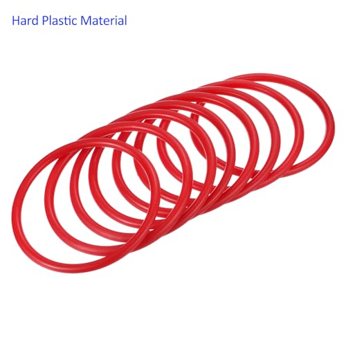 M METERXITY Carnival Toss Rings - Plastic Round Throw Hoops Apply to Parties/Interactive Games - color: Red, size: 3.35"