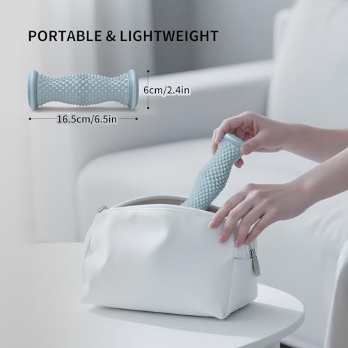 Foot Roller Massager for Plantar Fasciitis Relief, Portable Silent Deep Tissue Massager Tool for Arch and Heel Pain-Blue - color: Blue