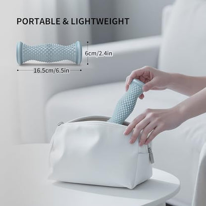Foot Roller Massager for Plantar Fasciitis Relief, Portable Silent Deep Tissue Massager Tool for Arch and Heel Pain-Blue - color: Blue