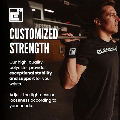 Element 26 Wrist Wraps for Weight Lifting - 20 Inch Heavy Duty Wrist Support with Thumb Loop for Gym, Powerlifting, Cross Fitting, Strength Training - Men & Women