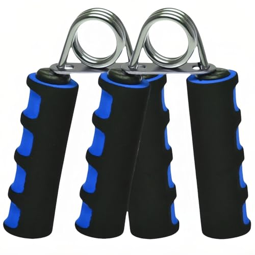 Grip Strengthener Set - 2 Soft Foam Hand Exercisers for Arthritis Relief, Carpal Tunnel & Strength Training | Portable Hand Grip for Men/Women, Home/Office/Travel | Rehab, Tendonitis, Stress Relief - color: blue-black