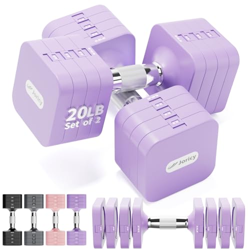 20LBS 40LBS 50LBS Dumbbells Adjustable Dumbbell Set of 2, Hand Weights for Women Men Free Weight Dumbbells Sets for Home Gym & Outdoor Exercise Workout Strength Training Equipments