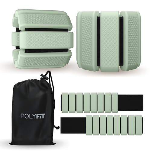 Polyfit Wrist & Ankle Weights - 1 Pair - Wearable Ankle Weights for Women and Men - Wearable Bracelet for Exercise, Yoga, Walking, Running, Dance, Barre, Pilates, Cardio, Aerobics - color: SAGE