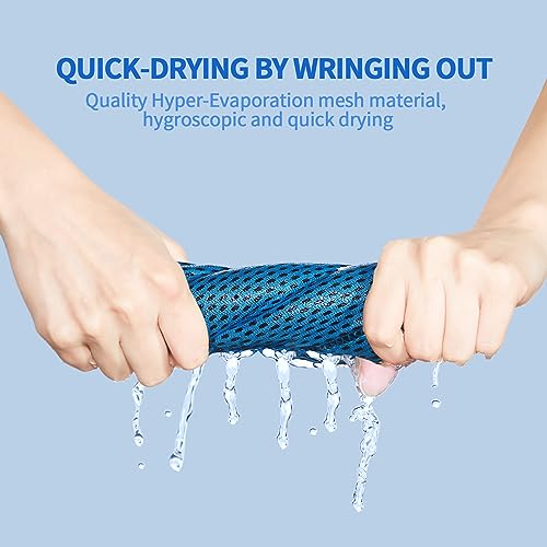 Honoson 10 Pcs Cooling Towel Bulk - Neck & Face Cool Chilly Towels Microfiber Breathable Sport Sweat Rag for Gym, Yoga, Travel, Camping, Running, Outdoor (Blue) - color: Blue