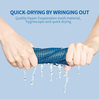 Honoson 10 Pcs Cooling Towel Bulk - Neck & Face Cool Chilly Towels Microfiber Breathable Sport Sweat Rag for Gym, Yoga, Travel, Camping, Running, Outdoor (Blue) - color: Blue