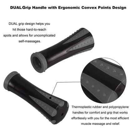 YANSYI Professional 9-Roller Deep Tissue Massage Stick - Portable Muscle Recovery Roller for Athletes, Relieves Post-Workout Soreness & Leg/Back Pain - Portable Physio Tool (Gray)