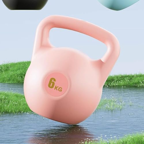 Water Filled Kettlebell, 6kg Adjustable Soft PE Kettle Bell with Ergonomic Non-Slip Handle, Portable Fillable Weight for Home Gym Strength Training Travel and Yoga Fitness - color: Pink