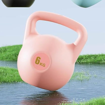 Water Filled Kettlebell, 6kg Adjustable Soft PE Kettle Bell with Ergonomic Non-Slip Handle, Portable Fillable Weight for Home Gym Strength Training Travel and Yoga Fitness - color: Pink