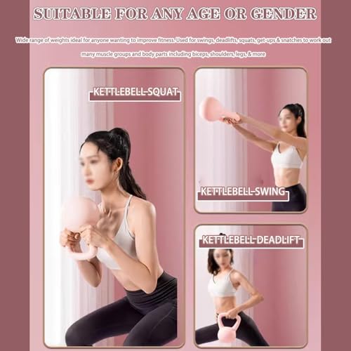 Kettle Bells Women Gym Beginner Exercise Soft Kettlebell, Office Strength Training Kettle Ball, Does Not Damage The Floor, Buttocks/Slimming(Pink-4kg)