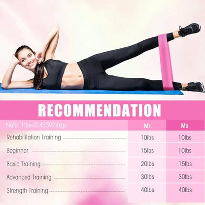 20 Pcs Resistance Bands Resistance Loop Exercise Bands Exercise Equipment Elastic Drag Ring for Women and Men Home Fitness, Gym, Yoga - color: Pink, style: 25-30 Lbs