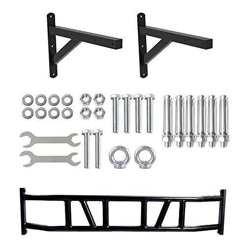 ptlsy Wall Mounted Pull Up Bar Multifunctional with Multi-grip Chin Up Bar Heavy Duty Dip Station for Home Gym Indoor Workout, Fitness Equipment, Dip Stand Supports to 440 Lbs
