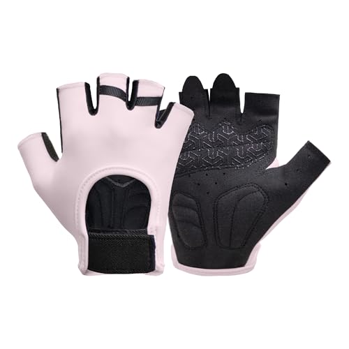 Workout Gloves for Women Lightweight Sweat-Wicking Breathable Gym Gloves with Silicone Grip, Padded Palm for Light Training Dumbbells, Cycling, Yoga, Pilates, Everyday Fitness - color: pink, size: X-Large