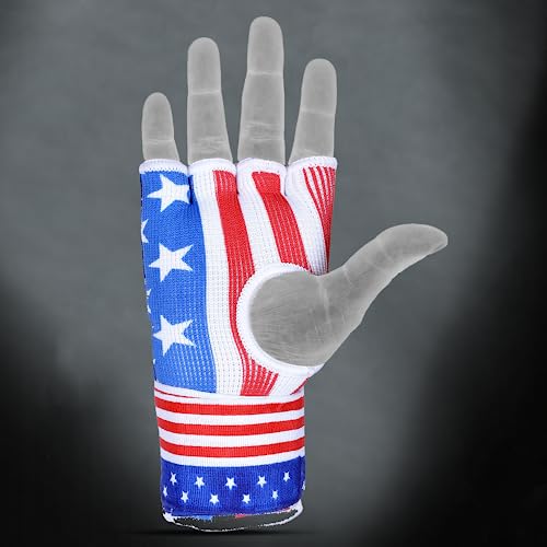 DEFY Padded Inner Gloves Quick 75cm Long Strap – Inner Boxing Gloves Gel Padded Knuckle Protection – Elasticated Boxing Hand Wraps for MMA Muay Thai Kickboxing Martial Arts Pair