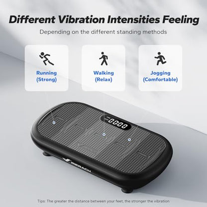 MERACH Vibration Plate Exercise Machine, Vibration Plate 440 Lbs Capacity, Bluetooth and Silicone Pedal, Stimulate Deep Fat, Vibration Plate for Lymphatic Drainage, Vibrating for Weight Loss