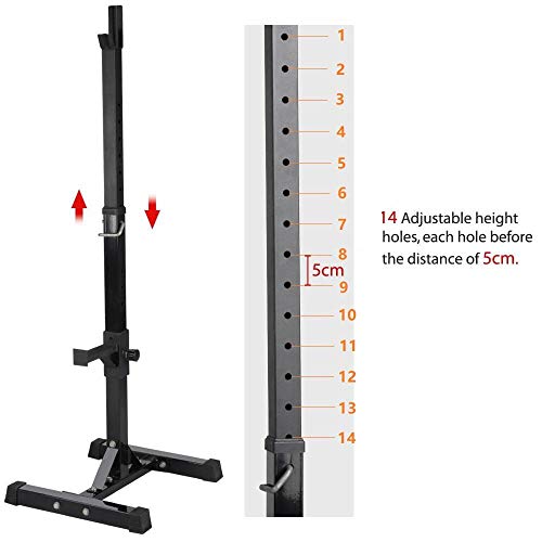 Yaheetech Adjustable Squat Rack Pair, Barbell Bench Press Stands, Home Gym