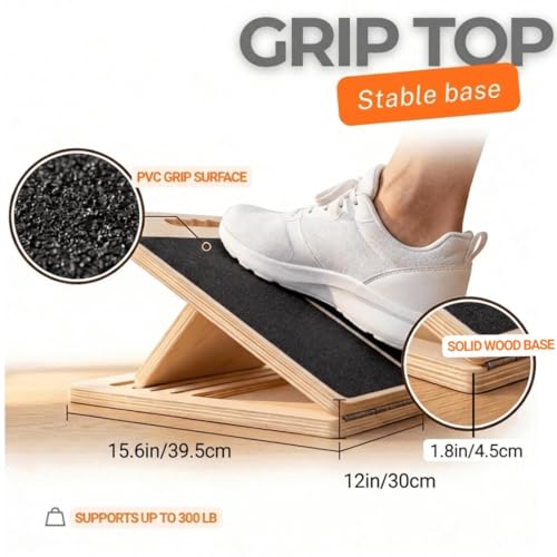 Slant Board for Adults & Ankle Board - Portable Velour Board for Squats, & Lower Body Training