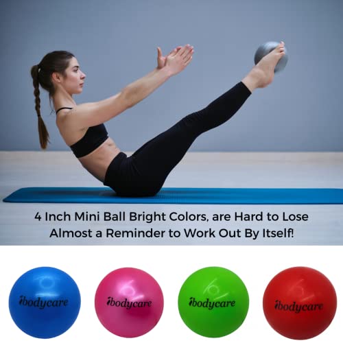 Pilates 4" (10cm) Mini Ball for AeroPilates, Yoga, Fitness, Strength, Mat Pilates - color: Blue