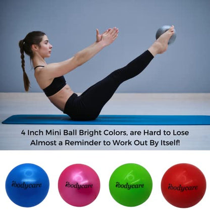 Pilates 4" (10cm) Mini Ball for AeroPilates, Yoga, Fitness, Strength, Mat Pilates - color: Blue