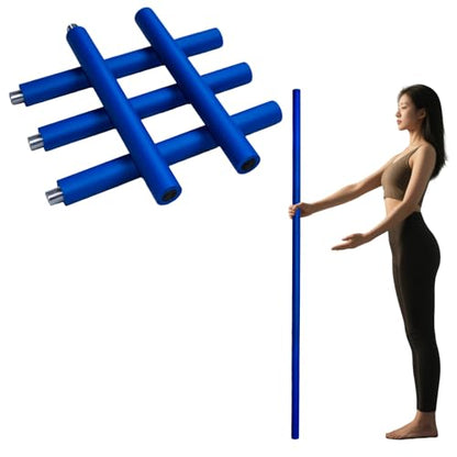 yoga stick is made of sturdy steel that is 5 feet high and an adjustable stretching stick, providing flexibility, agility, and balance. Covered with thick and comfortable foam layer