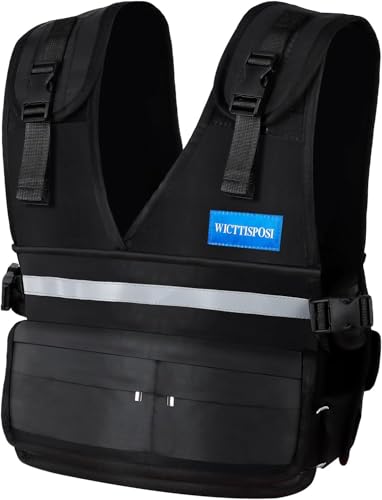 Adjustable Washable Weighted Vest for Women Men, Flexible Cushioning & 4-Layer Breathable Fabric, V-Neck for Walking, Running & Strength Training - color: Black, size: 3.2-17.3 LBS