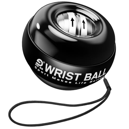 JIN BD Auto-Start Wrist Ball, Upgraded Gyroscopic Forearm Exerciser and Grip Trainer for Hand, Finger & Arm Strength Training, Wrist Strengthener with Storage Bag for Home Gym & Sports Fitness