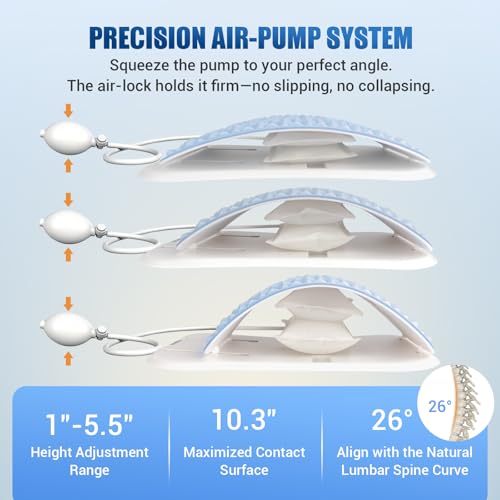 Back Stretcher for Lower Back Pain Relief, Adjustable Lumbar Support Board with Acupressure Points, Back Stretcher Board for Scoliosis, Spine Decompression Support
