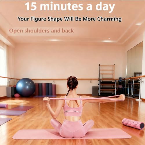 Resistance Bands with Handles,Figure 8 Resistance Band Elastic Fitness Bands Exercise Band for Home Yoga Gym Workout - color: Purple-15LB
