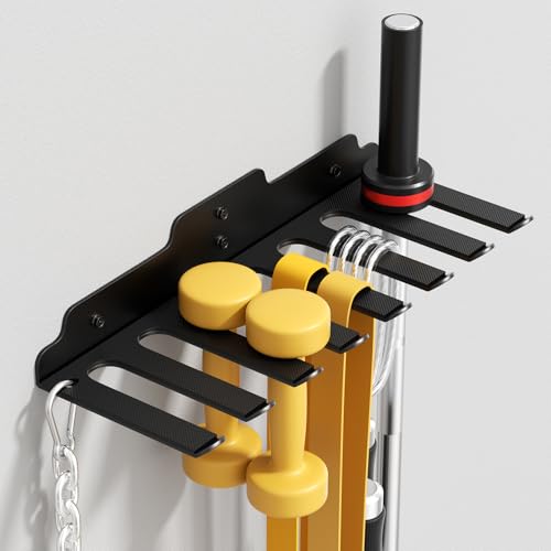 XZHXFX Barbell Wall Holder,Barbell wall Mount Hanger, - color: Black 8 hooks