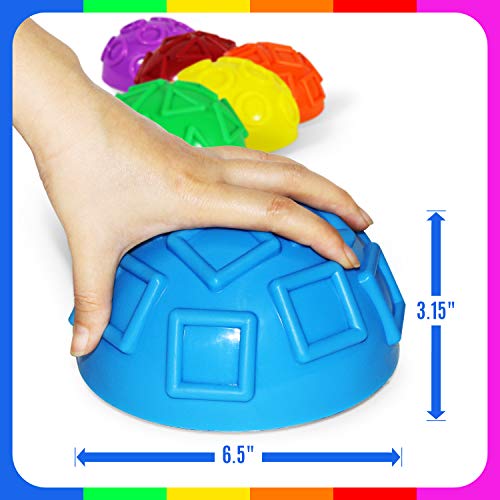 Yes4All Hedgehog Balance Pods for Exercise, Core Body Balancing, Balance Pods for Youth & Adults with Hand Pump - Set of 5 - style: E. Geometric - 6pcs
