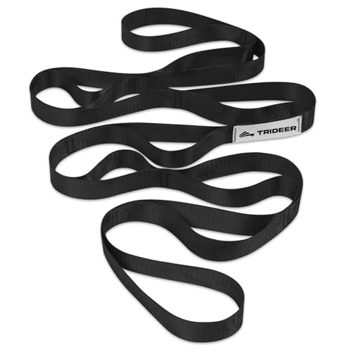 Trideer Non-Elastic Stretching Strap with Loops for Physical Therapy & Rehab, Knee Hip Leg ROM Post-Surgery, Yoga Strap for Stretching, Leg Lifter Strap Mobility Aid, Hamstring Calf Back