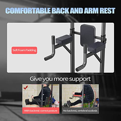 Power Tower Adjustable Height Pull Up & Dip Station Multi-Function Home Strength Training Fitness Workout Station for Home Gym - color: K