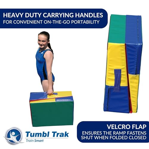 Tumbl Trak Folding Mini Ramp, 4 ft x 18 in x 8 in - color: Primary Rainbow, size: 4 ft x 18 in x 8 in