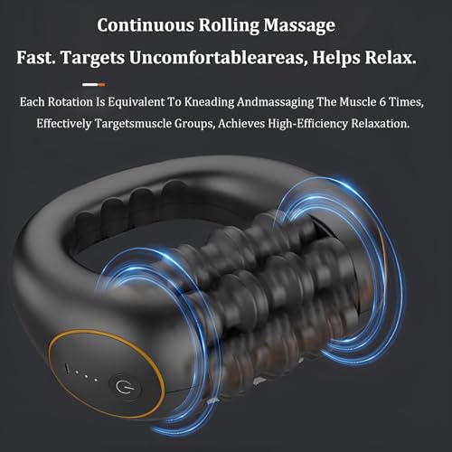 Marvixor Sculpt Roller, Electric Roller Massager with 6 Bio‑Simulation Heads & 21 Touch Points, 3 Speeds, 270min Battery for Back, Legs, Shoulders – Handheld Deep Tissue Muscle Relief