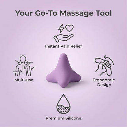 Handheld Silicone Triangle Design 4-Point Massage Tool for Plantar Fasciitis, Heel Pain Solution, Deep Tissue Myofascial Release for Feet, Back, Neck Pain Relief, Non-Slip & Eco-Friendly