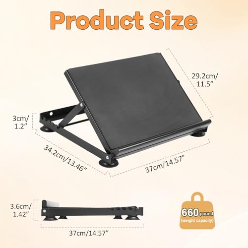 Steel Slant Board Calf Stretcher, 5-Level Adjustable Incline Board Squat Wedge Achilles Ankle Stretcher Non-Slip Surface for Squat, Fitness, Physical Therapy,600 Lbs