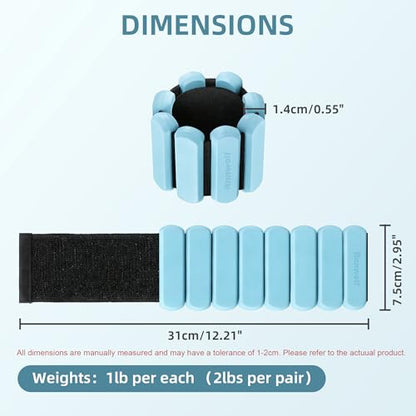 Wrist Ankle Weights for Women Men Workouts, 2lbs per Pair - color: Blue