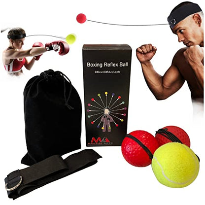Boxing Reflex Ball Headband, Punching Ball Headband, MMA Training Equipment, Boxing Equipment, Home Workout Equipment for Men, Kids Boxing Set, Boxing Reflex Ball