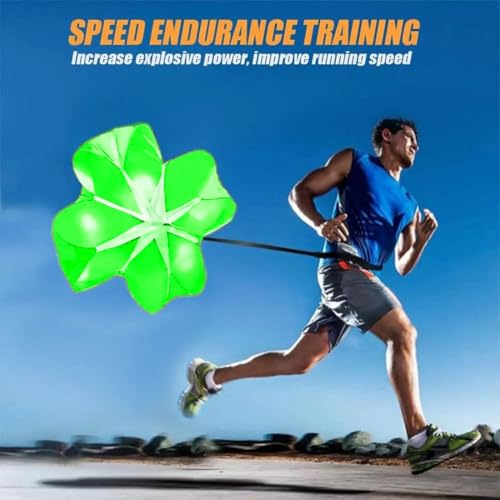 Running Speed Chute Resistance Parachute 56 inch Powerchute Umbrella Training Sprint Power Soccer Trainer for Runner, Football, Soccer Drilling
