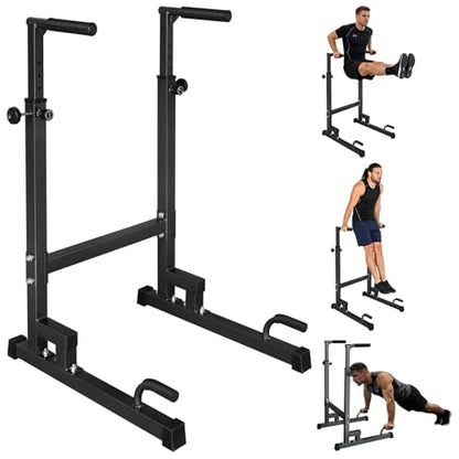 Adjustable Height Dip Bar Station, Multi-function Dip Station Pull Up Bar Full Body Strength Training Workout Fitness Equipment for Tricep Dips, Heavy Duty Dip Station for Home Gym - color: Dip Bar