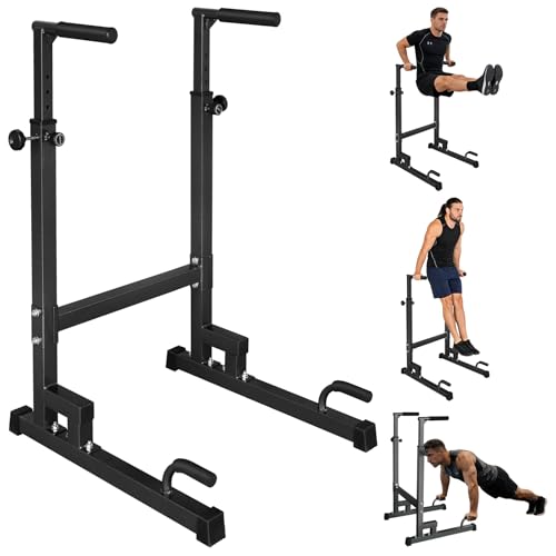 Adjustable Height Dip Bar Station, Multi-function Dip Station Pull Up Bar Full Body Strength Training Workout Fitness Equipment for Tricep Dips, Heavy Duty Dip Station for Home Gym - color: Dip Bar