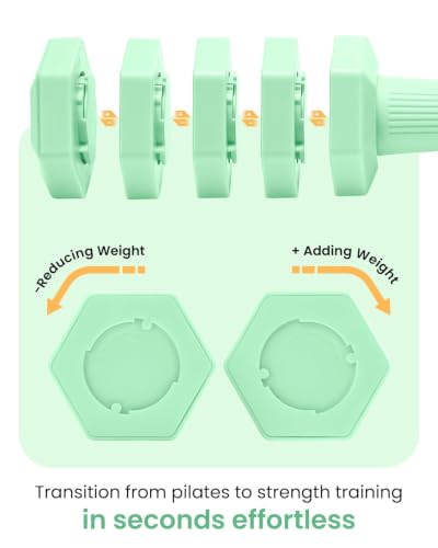 Adjustable Dumbbell Set, 4-in-1 Hand Weights, 5/6 LB Pair for Women Men - color: Green, style: 12 lbs Pair [6 lbs Each]