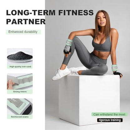 Ankle Wrist Weights, Adjustable Arm Leg Weights for Women Men, Secure Fit Non-Slip Exercise Weights for Home Workout, Running, Walking, Aerobics, Physical Therapy