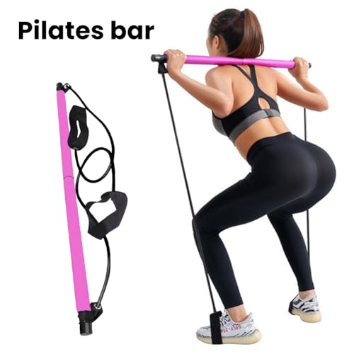 Pilates Bar Kit with Resistance Bands, at Home Workout Equipment Resistance Bands, Multifunctional Pilates Bar for Women & Men Gym Yoga Fitness Strength Training