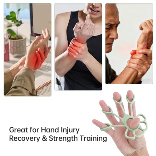 Grip Strengthener with Finger Trainer, 6-Level Resistance Hand Training Set, Eco-Friendly Silicone Anti-Slip Design, for Hand Exercise and Strength Support (Pink/Green/Blue)