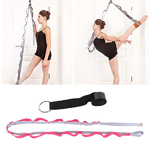 Yoga Stretching Strap, Yoga Strap for Flexibility Training, 3.1m Oxford Cloth Leg Stretcher Strap with Foam Handle and Stainless Steel Buckle, for Gym Dance Physical - color: Red