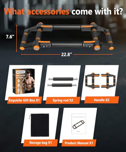 Twister Arm Trainer - 3-in-1 Adjustable Chest Workout Equipment,Portable Home Gym Chest & Arm Workout, Push Up Bars, 60-140lbs Resistance for Men Women