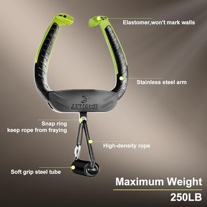 Portable Travel Doorway Pull Up Bar, No Screws, 250lb Home Gym | Travel pull up bar, installs in seconds – no tools, no damage. 250lb capacity, dual rotating grips for back & core.