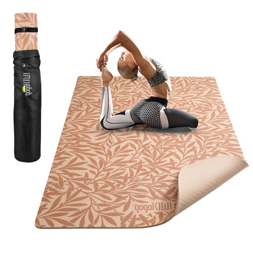 Gogokiwi Large Yoga Mat (6'x4') – 1/4" & 1/2" Thick Exercise Mats for Home Workout, Extra Wide Workout Mats for Home Gym, Yoga, Pilates, Stretching, Floor & More - color: Olive Grove, size: Extra Cushion (1/2 Inch Thick)